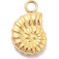 Pendants en Acier Inoxydable 304 en Forme de Coquillage, Plaqué Or 14K — Breloques et pendentifs