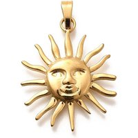 Pendentif en Acier Inoxydable 304 Doré en Forme de Soleil, 30x25mm — Breloques et pendentifs