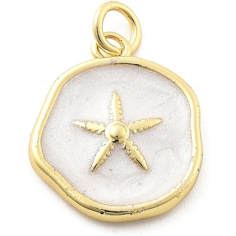 Pendentif Émaillé en Laiton Thème Océan avec Anneau de Saut — Breloques et pendentifs