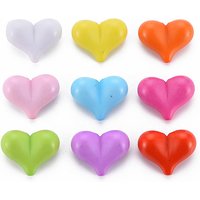 Perles Acryliques Opaques en Forme de Coeur, Couleurs Mélangées, 255pcs/500g — Perles à bijoux