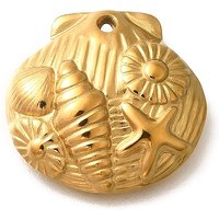 304 Stainless Steel Shell Pendant with Starfish and Conch Charm
