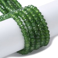 Brins de Perles Rondelles en Jade Malais Teinté, Vert Olive Foncé — Perles à bijoux