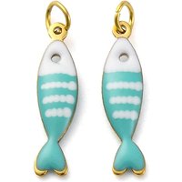 Pendentif en acier inoxydable 304 en émail, poisson, plaqué or 18K — Breloques et pendentifs