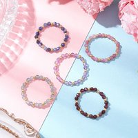 Natural Mixed Stone Beaded Stretch Rings for Women — Costume Jewelry