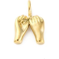304 Stainless Steel Palm Pendant with 18K Gold Plating — Charms & Pendants