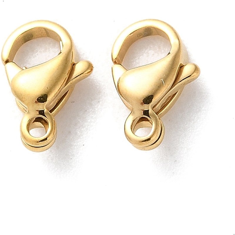 Agrafes de homard en acier inoxydable 304, plaqué or 18K — Accessoires pour bijoux