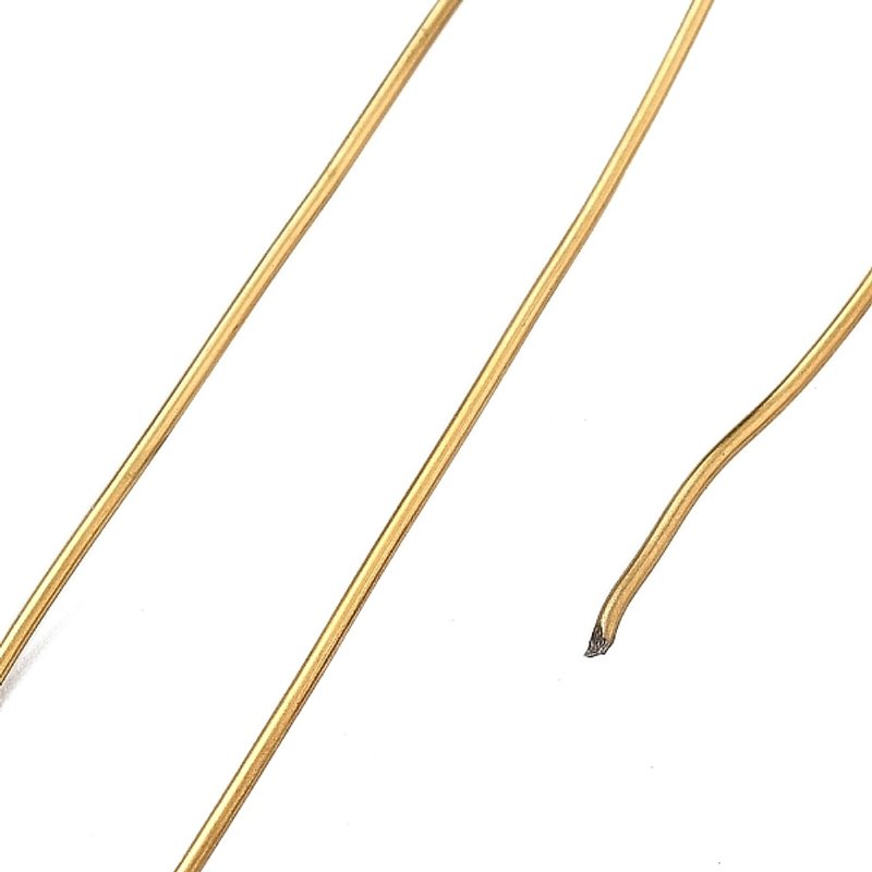 Fil en acier inoxydable 304, plaqué ionique, rond, doré, 0,6 mm, 22 AWG