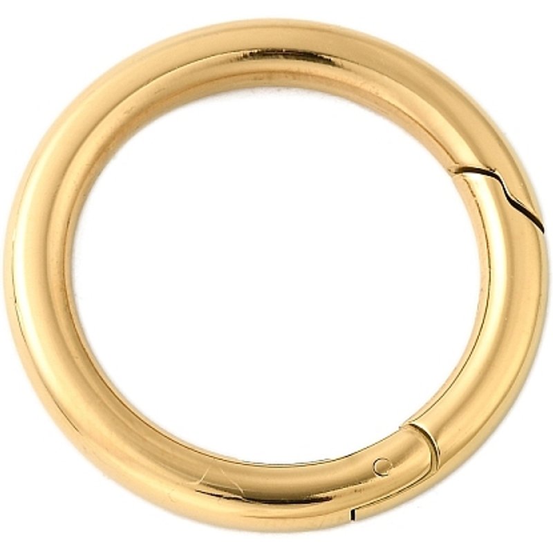 304 Stainless Steel Spring Gate Rings, Golden, 30x3.5mm — Jewelry Findings