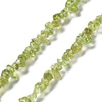 Fils de perles de péridot naturel, qualité A, chip, 76-83cm