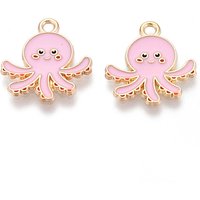 Marine Animals Light Gold Octopus Enamel Pendant