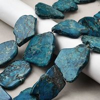 Natural Regalite and Imperial Jasper Beads Strands, Deep Sky Blue — Jewelry Beads