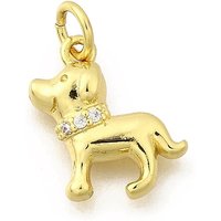 Brass Micro Pave Cubic Zirconia Dog Charms with 18K Gold Plating — Charms & Pendants