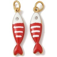 304 Stainless Steel Sardine Fish Charm Pendant with Jump Ring