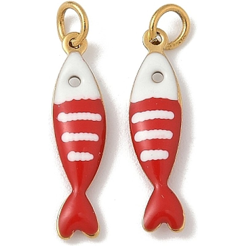 Pendentif Sardine en Acier Inoxydable 304 avec Anneau de Saut — Breloques et pendentifs