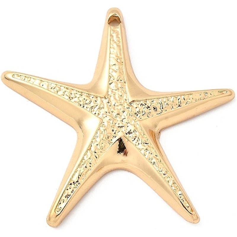 Pendentif Étoile de Mer en Laiton, Plaqué Or 18K, Sans Cadmium, Nickel, Ni Plomb — Breloques et pendentifs