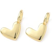 Brass Heart Pendant, 18K Gold Plated, Lead Free, Cadmium Free