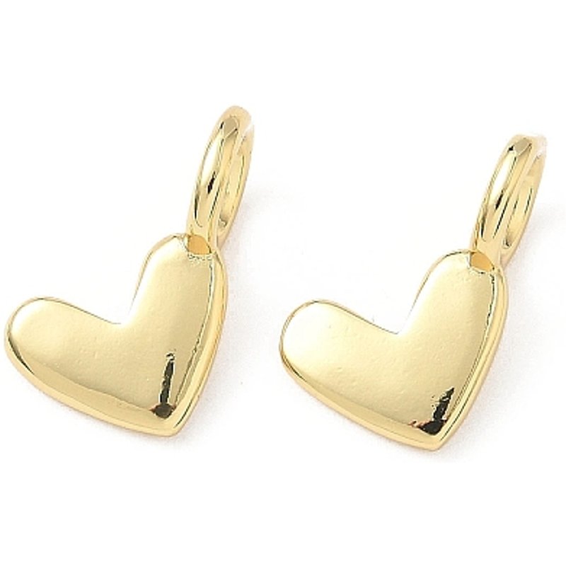 Brass Heart Pendant, 18K Gold Plated, Lead Free, Cadmium Free — Charms & Pendants