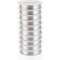 Fil de cuivre rond pour bijoux, sans nickel, plaqué argent, 26 gauge