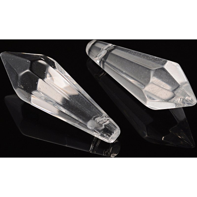 Pendants en verre facetté - Suncatcher en cristal clair, 36-38x12-14mm — Breloques et pendentifs