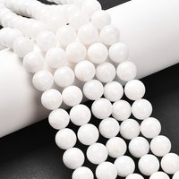 Fils de perles de jade blanc naturel, teint et chauffé, 10mm, 39pcs — Perles à bijoux
