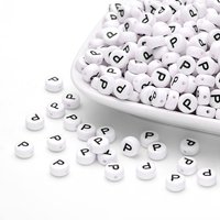 Acrylic Letter Beads, Flat Round, Horizontal Hole, 7x4mm — Jewelry Beads
