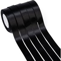 Ruban Satin à Une Face, Noir, 1 pouce de large, 25 verges par rouleau — Chaînes, fils et cordons