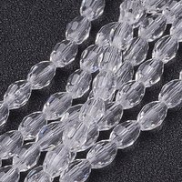 Faceted Oval Clear Glass Beads Strands, 6x4mm, 65-70pcs — Jewelry Beads