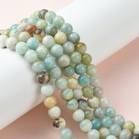Brins de perles d'amazonite fleur naturelle, rondes, 8mm, 49 pcs — Perles à bijoux