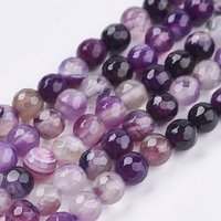 Brins de perles d'agate naturelle de Madagascar, violet, 6mm, 64pcs