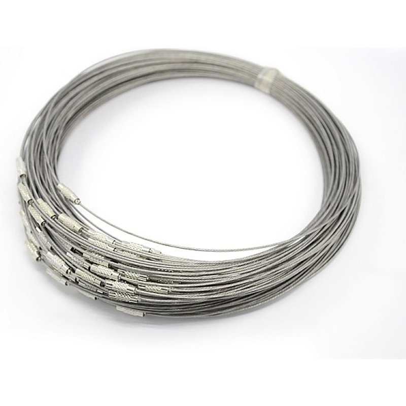 Fil de collier en acier inoxydable 201 avec fermoir à vis en laiton — Outils de création de bijoux