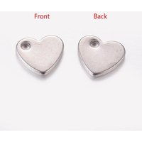 Tarnish Resistant Stainless Steel Heart Charms, 10x9mm