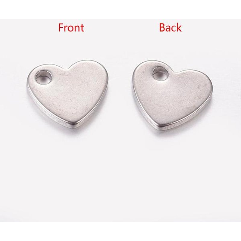 Charms en Acier Inoxydable Résistant au ternissement, Cœurs, 10x9mm — Breloques et pendentifs