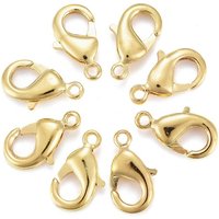 Attaches de type homard en laiton et attaches à déclenchement perroquet - 12x7x3mm — Accessoires pour bijoux