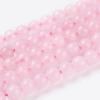 Fil de perles de quartz rose naturel, rond, 4mm, trou de 0,8mm — Perles à bijoux