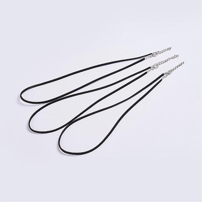 Cordon de Collier en Suède Synthétique avec Fermoirs en Fer Platine — Outils de création de bijoux