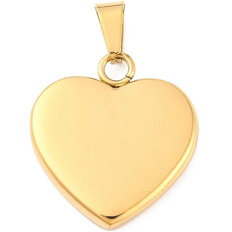 Pendentif en Acier Inoxydable 304 en Forme de Coeur, Plaqué Or — Breloques et pendentifs