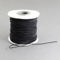 Corde Élastique Ronde, Extérieur en Nylon et Intérieur en Caoutchouc, Noir, 1mm