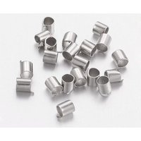Perles à écraser en laiton, tube, platine, 2x2x0,15mm, trou 1,5mm