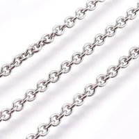 Chaînes de câbles en acier inoxydable 304, non soudées, ovales, 164,04 pieds