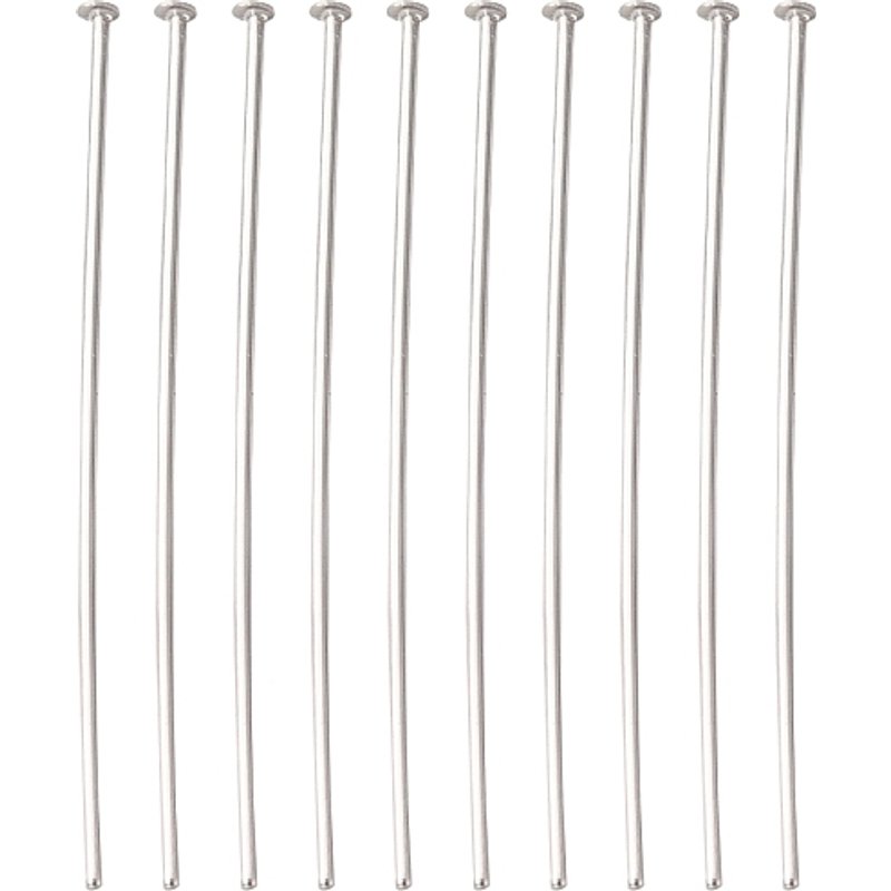 Épingles à Tête Plate en Acier Inoxydable Résistantes au ternissement 30x0.6mm 22 Gauge — Accessoires pour bijoux