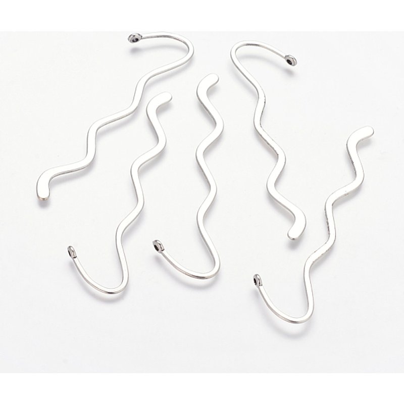 Marque-pages ondulés en alliage de zinc, sans plomb, argent antique — Accessoires pour bijoux