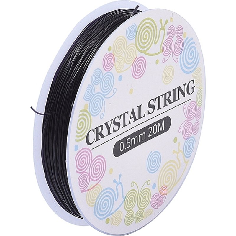 Fil Élastique en Cristal, Corde Élastique pour Création de Bijoux, Noir