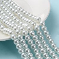 Perles rondes en verre blanc pour la création de bijoux, 8mm — Perles à bijoux