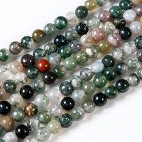 Fil de perles d'agate indienne naturelle ronde, 4mm, 15 pouces — Perles à bijoux