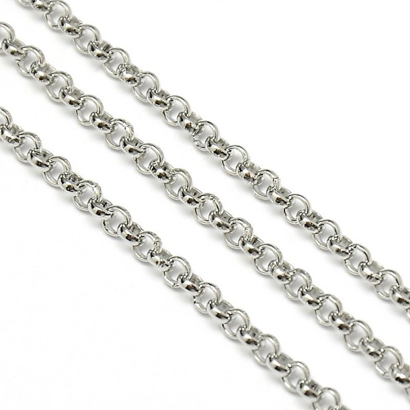Chaînes Rolo en Acier Inoxydable 304, Chaîne Belcher, Non Soudée, 3x1mm — Chaînes, fils et cordons