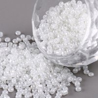 Perles de Verre Ceylon, Rondes, Blanches, 2mm, Trou: 1mm, 30000pcs/livre — Perles à bijoux