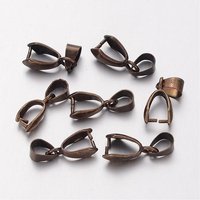 Bails à pince en laiton bronze antique, bails à snap soudés — Accessoires pour bijoux