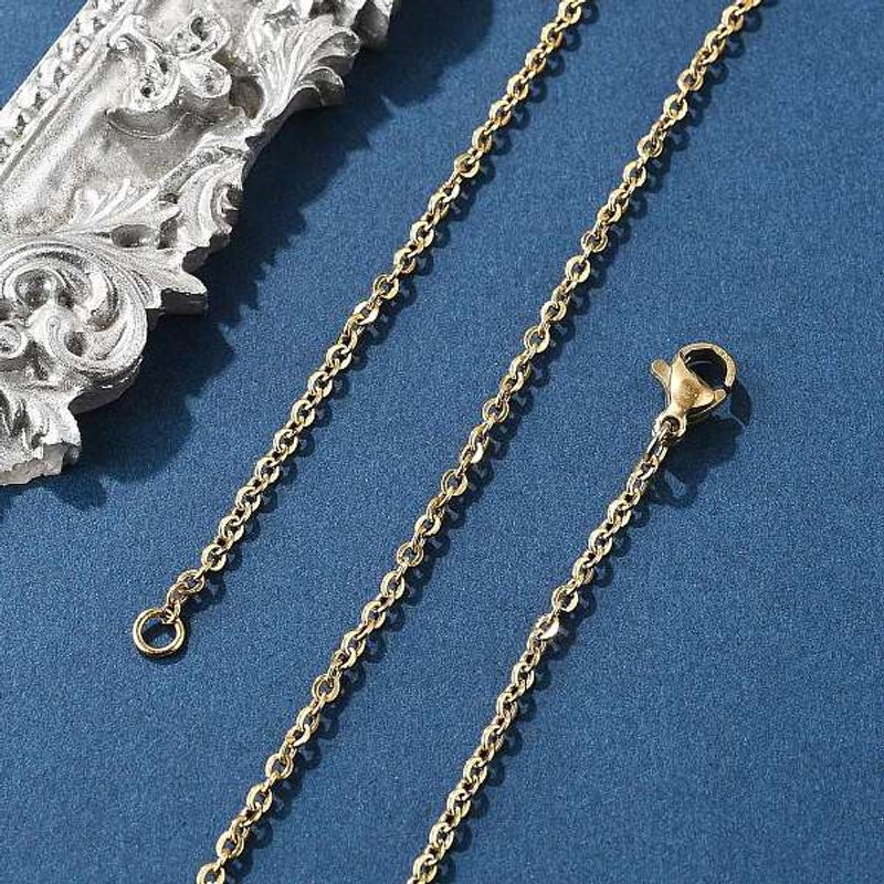 304 Stainless Steel Cable Chain Necklace with Lobster Claw Clasp, 19.7 inch — Pendant Necklace