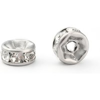 Perles Espacées en Acier Inoxydable Chirurgical 316 avec Rhinestones — Perles à bijoux