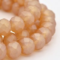 Rainbow Plated Rondelle Glass Beads Strands, Sandy Brown, 8x5mm — Jewelry Beads